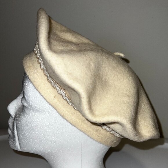 Betmar New York Cream colored embellished beret - Picture 2 of 6